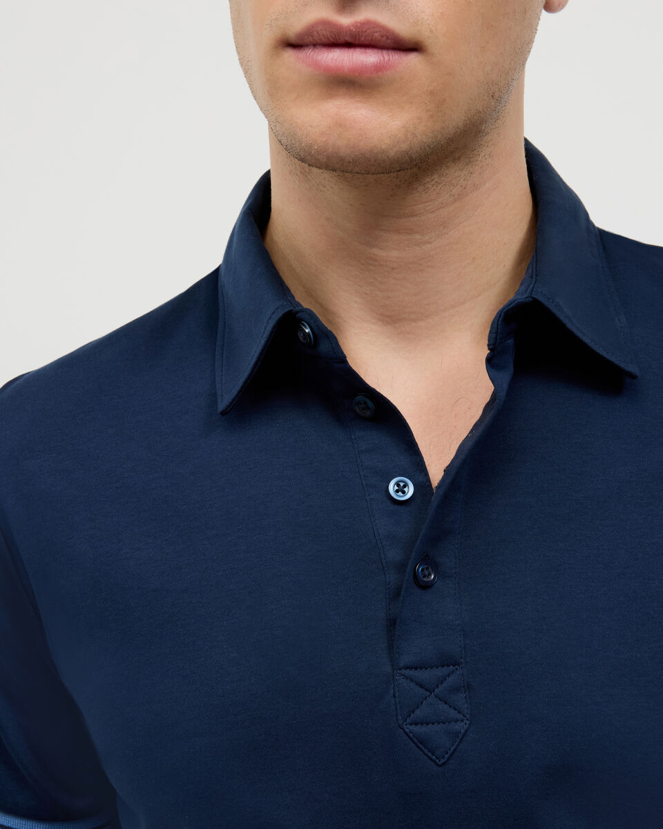 Stripe Travel Polo, Navy, hi-res